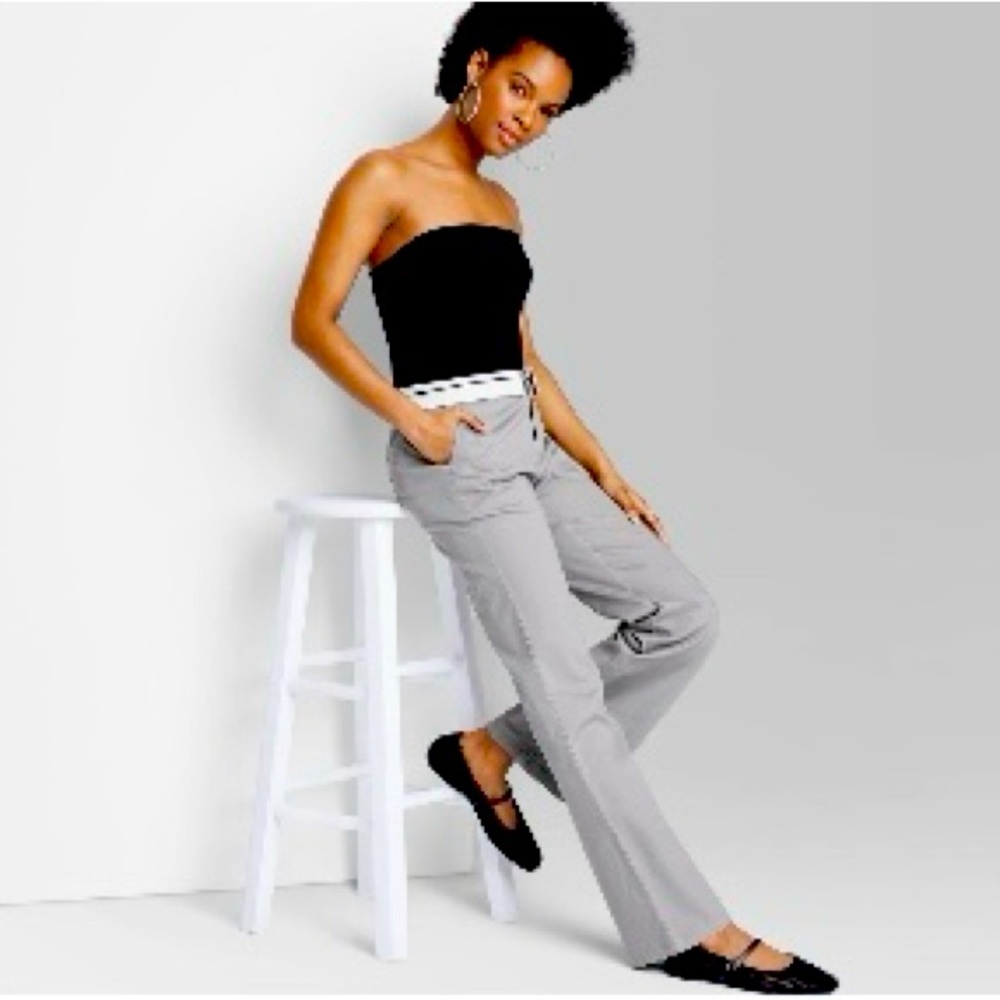 Women's Mid-Rise Foldover Straight
Chino Pants - Wild Fable Gray Size 0